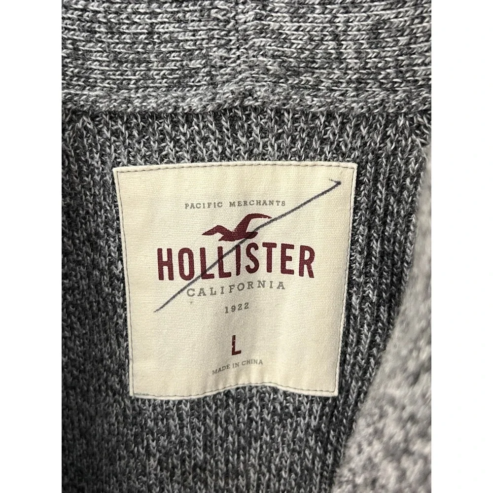 Hollister Ombre Knit Shawl Collar Cardigan Mens Size Large Blue Gray Grandpacore